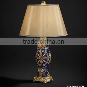 Vintage Wooden Desk Lamp With Hand Painting, Imitated Candle Holder Desk Lamp With Shade, Wood Carved Decorative Center Piece thumbnail-6