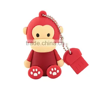 Factory Custom Creative Monkey PVC Soft Plastic Usb Stick With Logo Print thumbnail-1