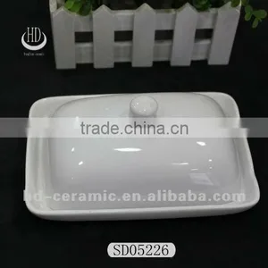White Ceramic Butter Dish With Lid,porcelain Butter Dish thumbnail-1