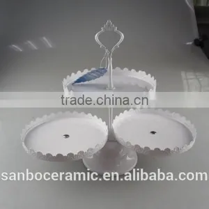 Acrylic Cake Stand in Metal Iron Cake Stand, Antique White Wedding Cake Stand thumbnail-1