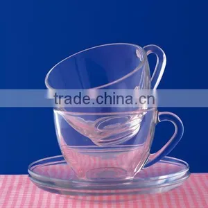 Glass Coffee Cuup and Saucer thumbnail-1