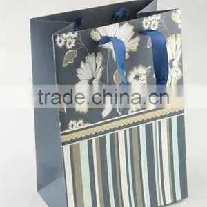 Printed Foldable Gift Bag With Stripe Patterns/ Shopping Paper Bag thumbnail-3