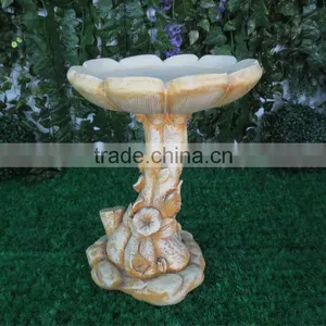 Antique Fiberglass Bird Feeder With Lotus Flower Design thumbnail-1