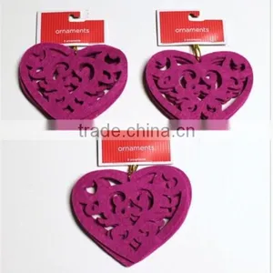2017 Felt Cut Out Ornaments Pink Hearts Valentines Day Decoration Lot Made in China thumbnail-1