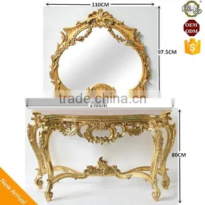 Living Room Furniture Set Italian Design Console Table With Framed Mirror thumbnail-1