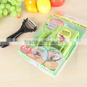 2 IN 1 Julienne Peeler Multifunctional Vegetable Cutter Cleaning Grater Kitchen Chopping Tools thumbnail-1