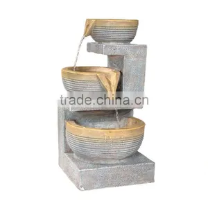 Three Tier Cascading Basins Tabletop Water Fountain With LED Light thumbnail-4