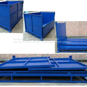 Foldable Turnover Steel Pallet Box For Auto Parts , Electronics thumbnail-1