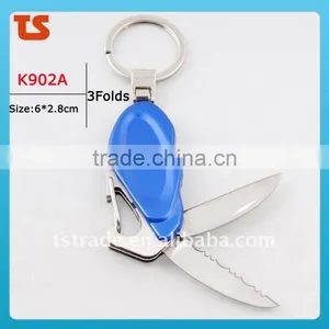 2014 Mini Cute Design LED Metal Utility Keychain Gift Knife K902A thumbnail-1