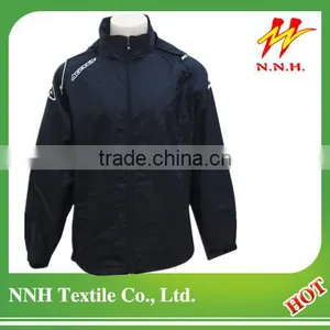 Hongxiong Oem Fashion Style Custom Plain Zipper Collar Neck Red Blue Nylon Bomber Jackets thumbnail-1
