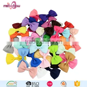 Decorative Colorful Handmade Girls Ribbon Hair Bow Clips for Long Hair thumbnail-1