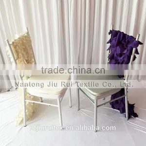 35cm*200cm 3D Taffeta Chiavari Chair Sash 20PCS A Lot Free Shipping (Purple Wafer & Cream Leaf Shape) 2 Style Can Be Choose thumbnail-5