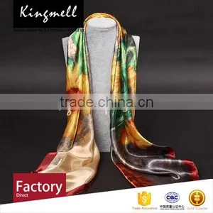 Elegant Digital Printed Silk Scarf for Ladies in Spring and Autumn thumbnail-1