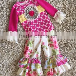 2017 Baby Clothes Summer Wholesale Children's Boutique Clothing Ruffle Kids Printing Baby Leggings thumbnail-3