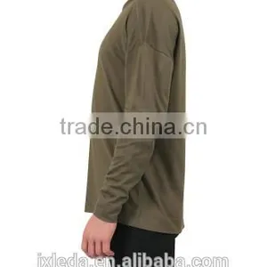 Soft Comfort Stretch Men's Standard Long Sleeve Drip Shoulder Solid Color Crew Neckline Tees thumbnail-2