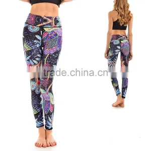 2017 Wholesale Custom Sublimation Leggings Running Gym Pants Yoga Women Fitness Leggings thumbnail-3