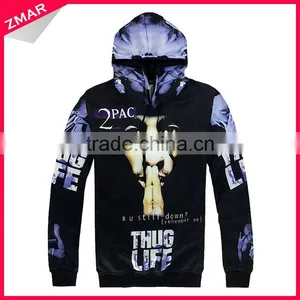3D Print Cut And Sew Pullover Wholesale 100 Polyester Dry Fit Hoodie Printing Sublimation thumbnail-1