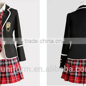 Juqian 2016 Wholesale Custom Colours School Skirt Suits Korean High School Uniforms Sets thumbnail-3