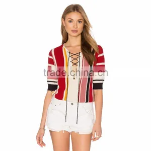 2016 Guangzhou Supplier Ladies Knitted Patterns Summer Top thumbnail-1