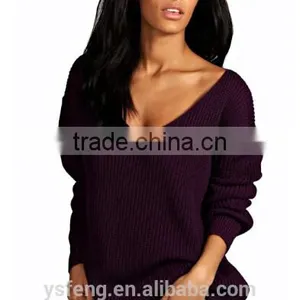 Ladies Tops Latest V Neck Women Sweater Designs thumbnail-1