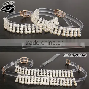 Tassel Design White Pearl Anklets For Shoe Decorations thumbnail-3