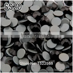 2058HFSS20 1440pcs Round Shape Jet Color Flatback Crystal Glue Base Loose Hot Fix Rhinestones Iron on Stones Clothing Accessorie thumbnail-1