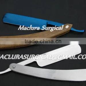 WOOD RAZOR,BLUE COLOR RAZOR, CUT THROAT RAZOR, SHAVINGE RAZOR, SHAVING KNIFE, FULL STEEL RAZOR thumbnail-3