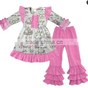 Easter Boutique Kids Clothing Remake Girl Rabbit Print Outfits Spring Boutique Girl Clothing Sets thumbnail-2