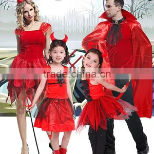 New Fashion Fancy Red Color Party Halloween Costumes With Horns thumbnail-5