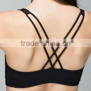 Open Back Lightweight Mesh Yoga Sports Bra thumbnail-4