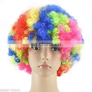 Cheap Colorful Afro Party Wig thumbnail-3