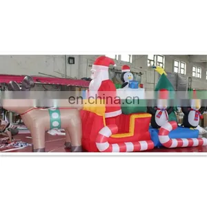 Hot-selling Christmas Inflatable Santa Claus Deer Sleigh / Christmas Inflatable Santa on Sleigh thumbnail-1