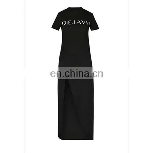 Latest Ladies Clothes Bodycon Long Dress Side Slip Design Fashion Model Women Dress thumbnail-5