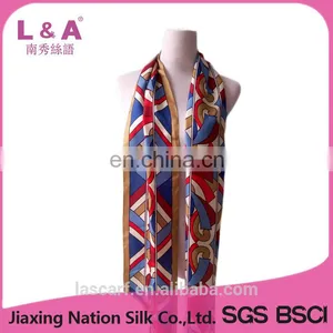 2017 Newest Women Customer Printing Long Twill Silk Cooling Scarf thumbnail-1