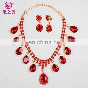 P-9054 Children and Adult Red Belly Dance Necklace Earring Set Jewelry thumbnail-1