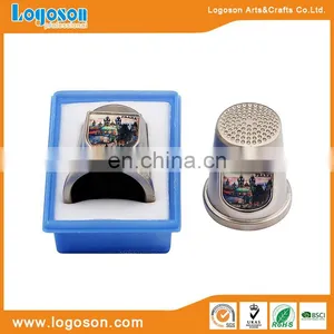 Logoson Supplier Custom Epoxy Color Printing Metal Collectible Thimbles thumbnail-1
