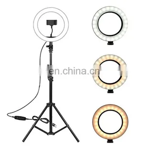 DDP USA Hot Sale 10 Inch Selfie Ring Light Phone Video Photography Makeup Fill Ring Light With Tripod Stand thumbnail-1