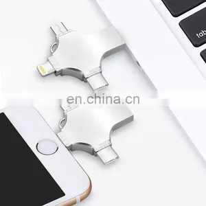 4 in 1OTG USB Flash Drive Metal USB Memory Stick Drive for IPhone/iPad/android/PC thumbnail-1