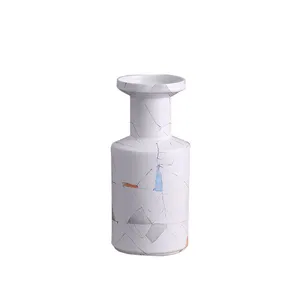 Nordic Simple Style White Geometric Puzzles Olive Jingdezhen Ceramic Vase Home Decoration thumbnail-5