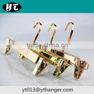 Sun Shine Color Clear Plastic Pant Hanger Wholesale for Trouser Pants With Tie Rack thumbnail-1