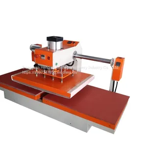 Pneumatic up and Down Heating Press Rubber Machine Pressure Clothing up and Down Heating Ironing Drill Semi-automatic Press Machine thumbnail-5