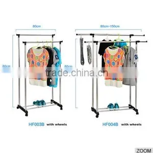 Two Sides Metal Cover Clothes Rack thumbnail-2