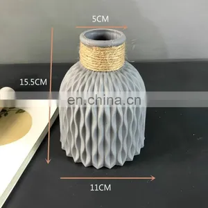 Modern Flower Vase Imitation Ceramic Flower Pot Decoration Home Plastic Vase Flower Arrangement Nordic Style Home Decoration thumbnail-5