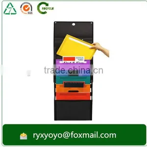 Office Letter Size Portable Cascading Wall Organizer With 6 Colored Removable Folders Quality Choice thumbnail-2