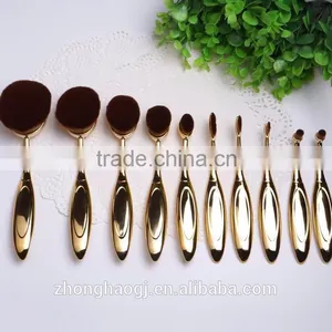 High Quality Facial Synthetic Hair Powder Foundation Brush Oval Makeup Brush Set thumbnail-1