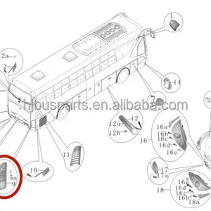 High Brightness Replacement Chinese Bus Auto Lighting System 4133-00073 HJH-054-RH Led Brake Lamp thumbnail-6