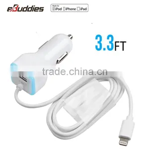 Shenzhen MFi Accessory Factory Outlet MFi Car Charger for IPhone 6 6s 5 SE With Built-in 8pin Cable thumbnail-4