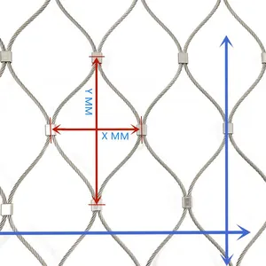 SS 304 316 316L Stainless Steel Rope Mesh Netting Stainless Wire Rope Network Animal Enclosures Zoo Architecture thumbnail-1