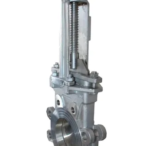 JIS ASME ANSI DN50-DN1200 4in 6in CF8 Knife Gate Valve With Double Action Pneumatic Actuator for Slurry Use thumbnail-3