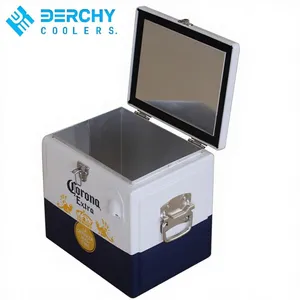 15L Wholesale Vintage Metal Ice Cooler Box Stainless Steel Thermal Cool Box Outdoor Party Beach Drink Storage Box thumbnail-1